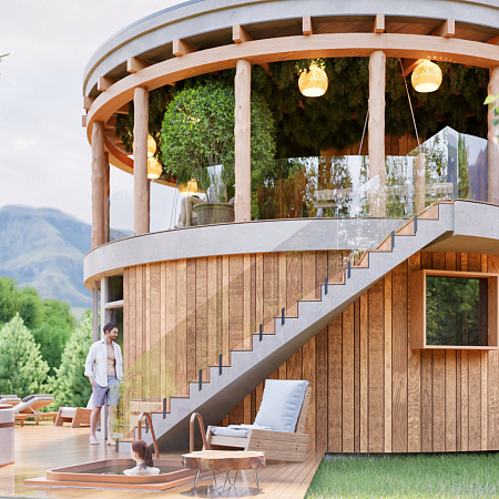 Архитектурный проект уникального спа-комплекса “Алтайские бани”